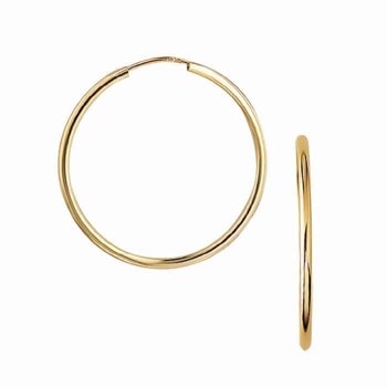 Aagaard Dame blanke 14 kt rødguld Øre creoler, Ø 30 mm x 1,8 mm